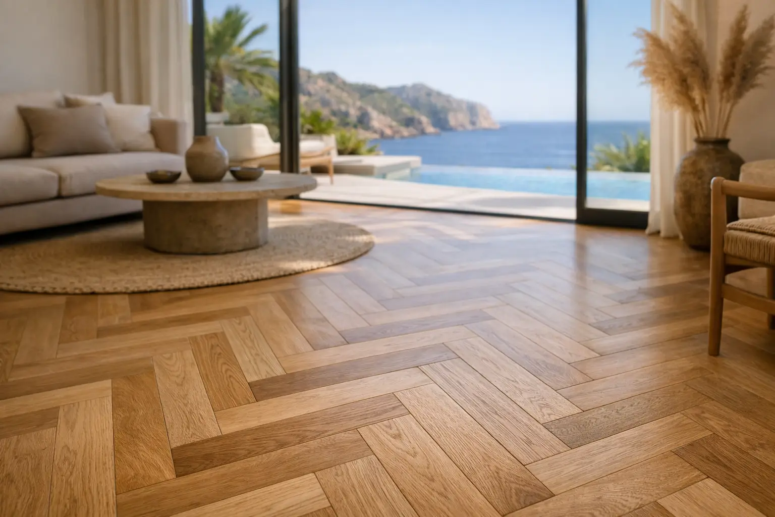 Parquet madera natural espiga en Mallorca
