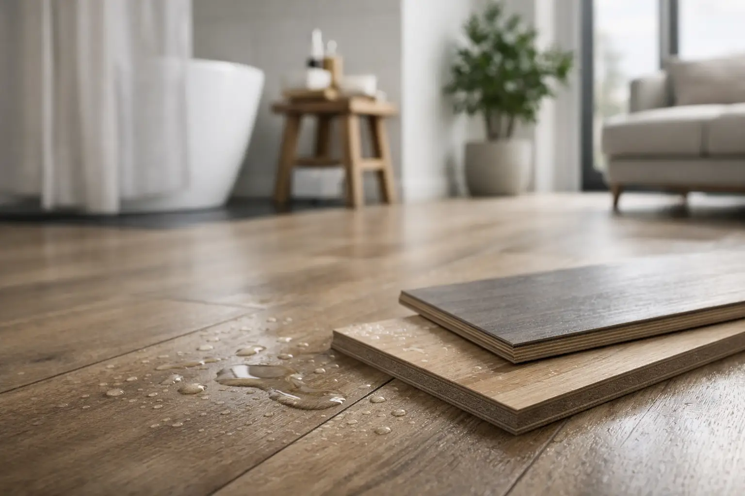 Suelos laminados resistentes al agua: cómo elegir