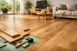 Parquet flotante de madera natural para tu hogar